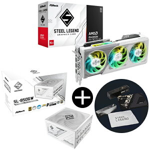 ASRock RX9070XT SL 16G zCg OtBbN{[h + SL-850GW zCg Steel Legend djbg (850W) + ASRockIWi}EXpbh Zbg