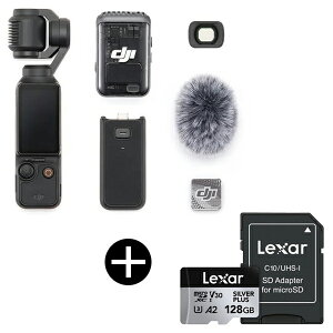 DJIOsmoPocket3NGC^[R{ + LEXAR LMSSIPL128G-BNANG Professional SILVER PLUS microSDXC UHS-I }CNSDJ[h 128GB Zbg