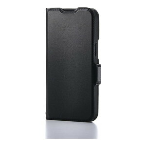 PM-A25SPLFY3BK ELECOM iPhone 16e �P�[�X ���U�[ �蒠�^ �}�O�l�b�g �Ռ��z�� �X�^���h�@�\�t �J�[�h�P�[�X�@�\�t(�|�P�b�g×3) �u���b�N