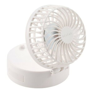 FAN-U251WH ELECOM 携帯 扇風機 2way (卓上/首掛け) USB Type-C 充電式 小型 3段階風量調節 ミラー付 ネックストラップ付 ホワイト