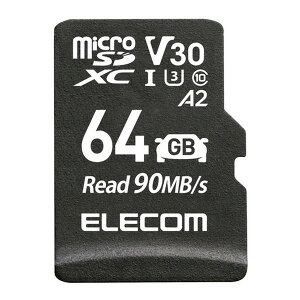 MF-DRMR064GU13 ELECOM micro SDJ[h 64GB Class10 UHS-I U3 V30 A2 microSDXC Ǎő90MB/s h IPX7 ϋvf
