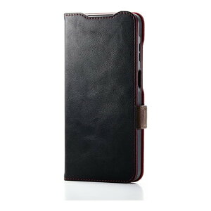PM-G253PLFYBK ELECOM Galaxy A25 5G �P�[�X ���U�[ �J�o�[ �蒠�^ �}�O�l�b�g �t���b�v �Ռ��z�� �X�g���b�v�z�[���t �X�^���h�@�\�t �u���b�N