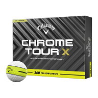 CHROME TOUR X 360 ゴルフボール 2025年モデル イエローストライプ 1ダース(12個入り) キャロウェイ 【日…