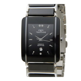 腕時計 時計 TECHNOS テクノス TSM903TB セラミック ブレス シルバー ブラック 黒 クォーツ メンズ ウォッチ 誕生日 新生活 クリスマス 父の日 プレゼント ギフト