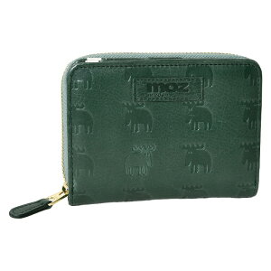 moz モズ 本革 短財布 2つ折り ラウンドコイン入れ レディース財布 エルク ヘラジカ スウェーデン レザーウォレット86016