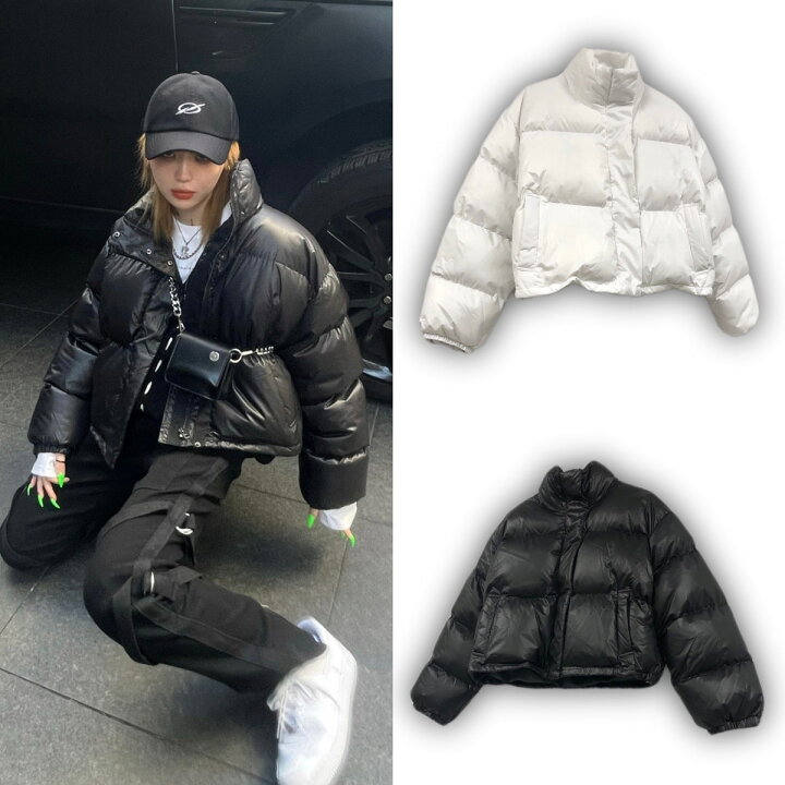 楽天市場】正規品【Never mind the XU cropped padding jacket 