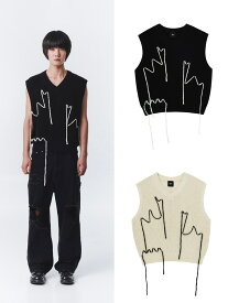 正規品【 OY ZIGZAG STITCH KNIT VEST 】 オーワイ ニット ベスト ニットベスト ステッチベスト ニットアイテム Pressing pressing プレッシング プレッシングウェブショップ vandy the pink tripp nyc unknown london oy supplier unknown ガルフィー