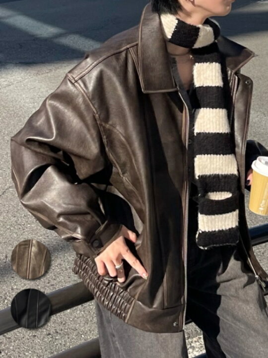 楽天市場】正規品【 Chikashitsu + leather blouson (2color 