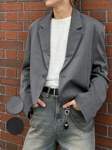 Kiy Chikashitsu + cropped single jacket (2color) z `JVcvX WPbg AE^[ Nbvh NbvWPbg ~j V[g V[gWPbg VOWPbg HD Pressin
