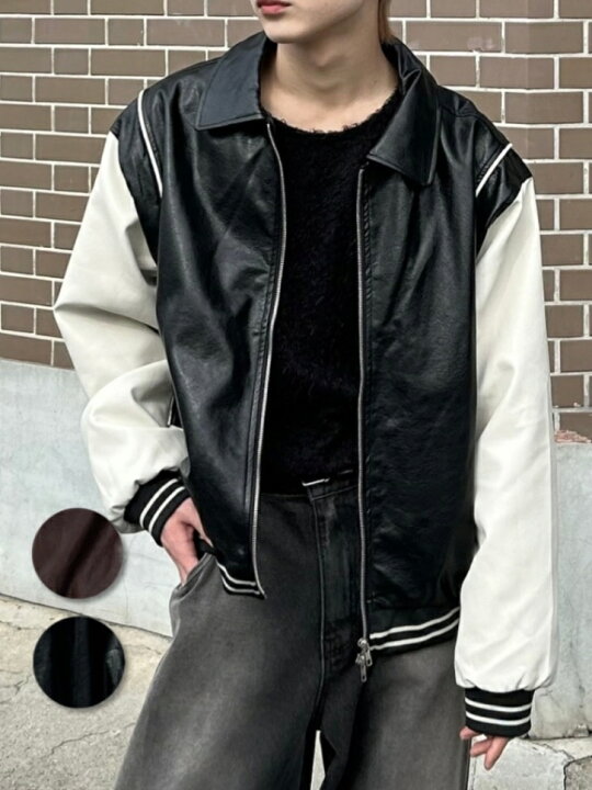 楽天市場】正規品【 Chikashitsu + leather piping jacket (2color 