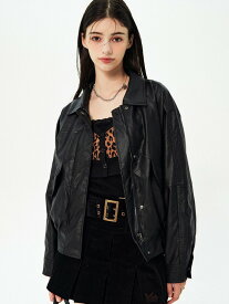 正規品 【NASTY FANCY CLUB MINIMAL CROP LEATHER JACKET 】 ジャケット レザー レザージャケット クロップ丈ジャケット Pressing pressing プレッシング プレッシングウェブショップ vandy the pink tripp nyc unknown london oy supplier unknown ガルフィー ガルフィ