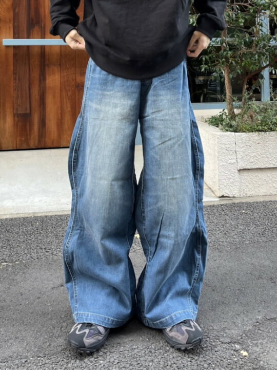 楽天市場】正規品【 Chikashitsu + side wave design denim pants 