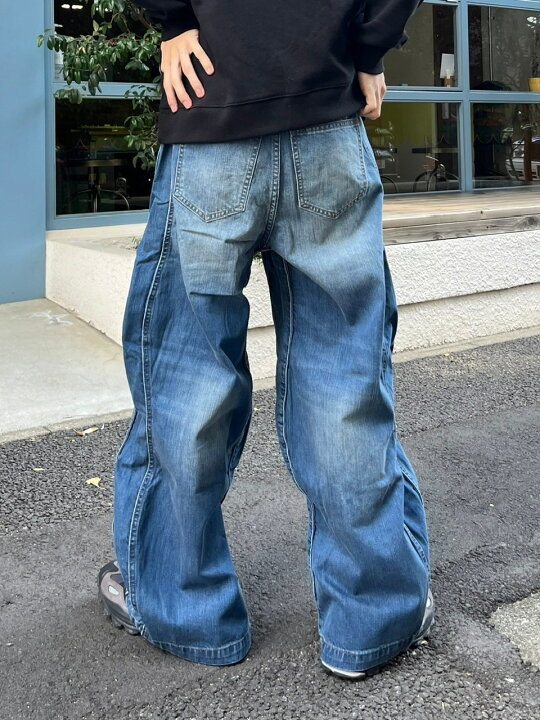 楽天市場】正規品【 Chikashitsu + side wave design denim pants 