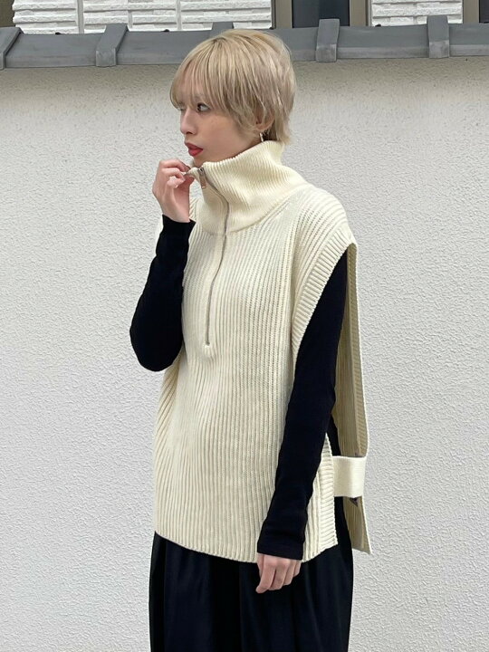 楽天市場】正規品【 Chikashitsu + half zip design vest (3color 