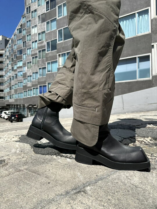 楽天市場】正規品 【 Chikashitsu + square toe side zip boots 