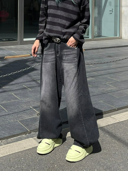 楽天市場】正規品 【 Chikashitsu + snap button stitch denim pants 