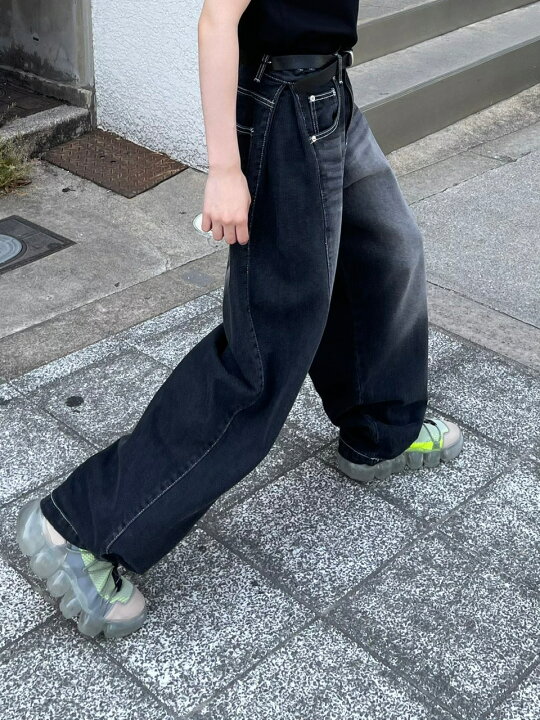 楽天市場】正規品 【 Chikashitsu + snap button stitch denim pants 