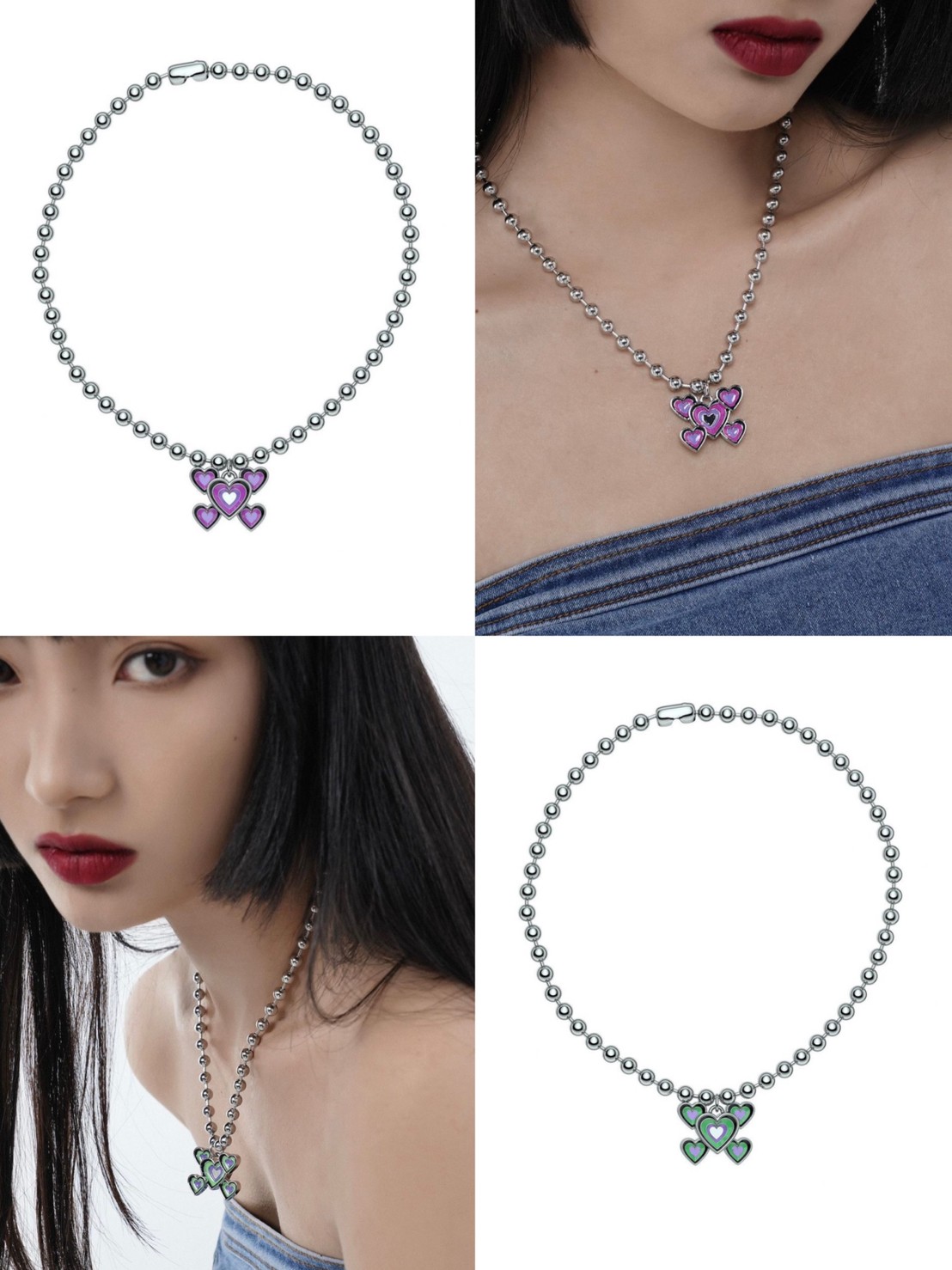 楽天市場】正規品【 LURS LURS Drop color love steel bead necklace 