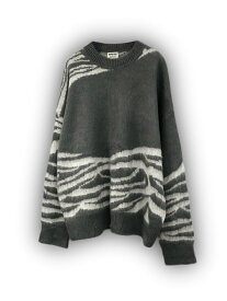 正規品【 XU SELECT zebra knit (2color) 】 エックスユー ニット ゼブラニット ゼブラ柄 オーバーサイズ 秋服 冬服 Pressing pressing プレッシング プレッシングウェブショップ