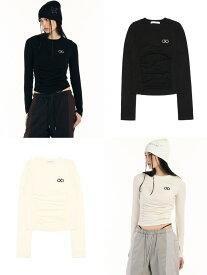 正規品 【 SETUP-EXE Wool tencel shirring crop Top 】 セットアップエグゼ トップス 長袖トップス シーリング クロップトップス 秋服 冬服 Pressing pressing プレッシング プレッシングウェブショップ