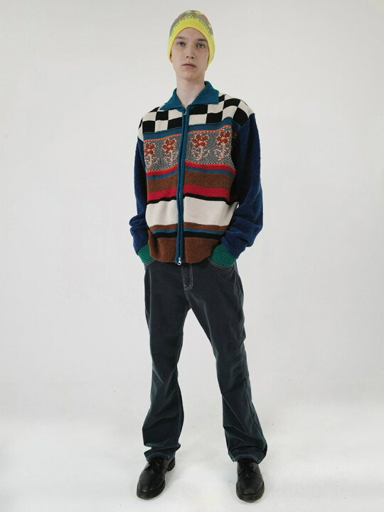 楽天市場】正規品【 YOUTHBATH Checker board collar zip-up cardigan 