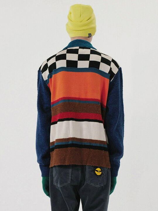 楽天市場】正規品【 YOUTHBATH Checker board collar zip-up cardigan 