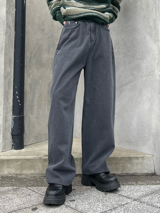 楽天市場】正規品【 Chikashitsu + wide denim pants (2color 