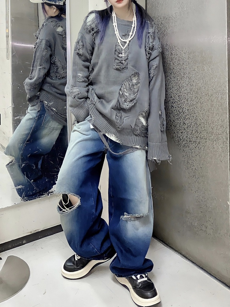 楽天市場】正規品 【 XU vintage wash damage denim pants (2color