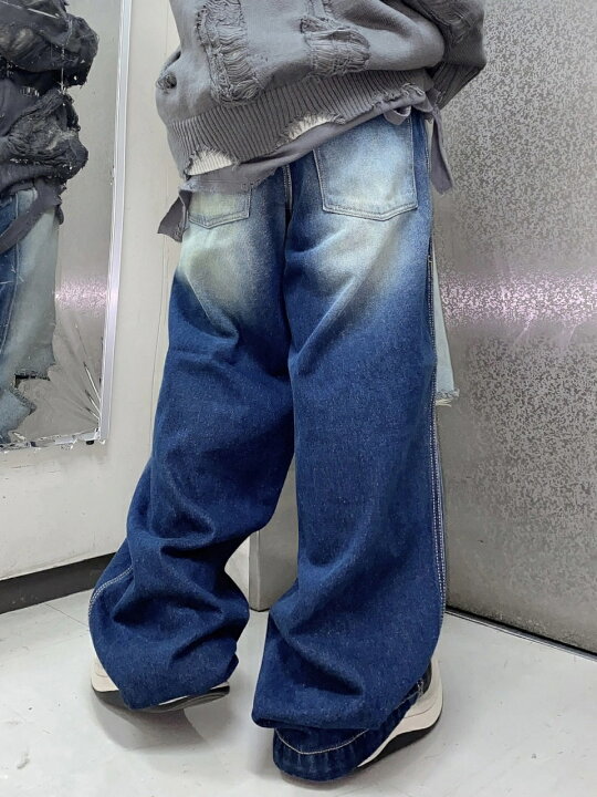 楽天市場】正規品 【 XU vintage wash damage denim pants (2color  