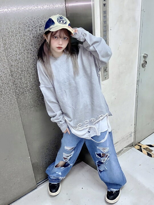 楽天市場】正規品【 XU damage sweat shirt (3color) 】 エックスユー 