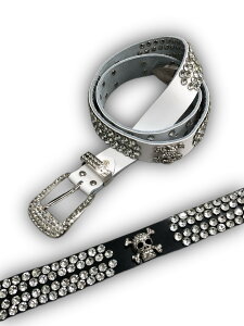 ���K�i�y XU rhinestone skull belt 2 (2color) �z �G�b�N�X���[ �x���g ���C���X�g�[���x���g Pressing pressing �v���b�V���O �v���b�V���O�E�F�u�V���b�v