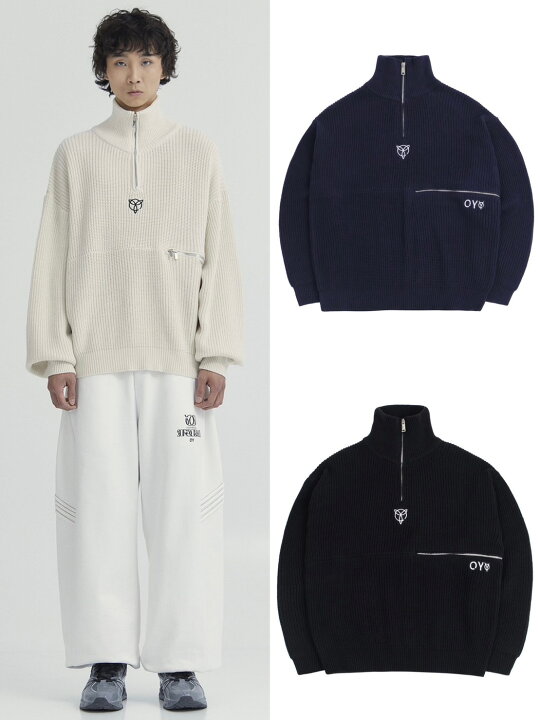 楽天市場】正規品【 OY SIDE ZIPPER POLA LOGO KNIT 】 オーワイ 