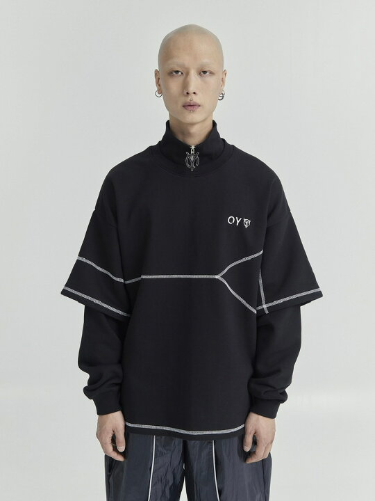 楽天市場】正規品【 OY LAYERED COVER STITCH ZIPPER POLA LONG SLEEVE 