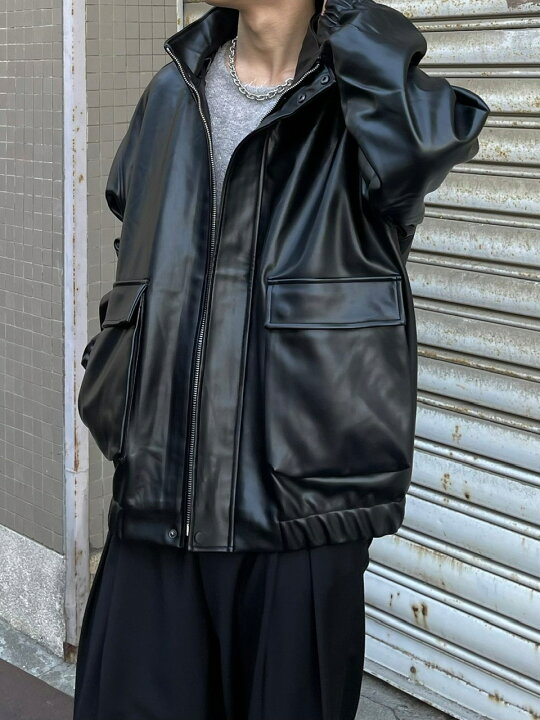 楽天市場】正規品【 Chikashitsu + leather bomber jacket 