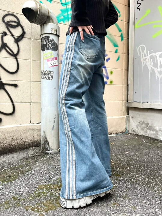 楽天市場】正規品【 XU line denim flare pants 】 エックスユー 