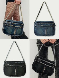 正規品【 YUSE ROUGH CUTTING DENIM SHOULDER BAG 】 ユズ バッグ 鞄 ショルダー ショルダーバッグ デニム デニムバッグ デニムショルダーバッグ ファッションアイテム ファッション小物 Pressing pressing プレッシング プレッシングウェブショップ