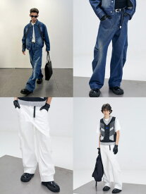 正規品【 ARCH by ROARINGWILD Knee Pleat Jeans 】 アーチ ロアニングワイルド パンツ デニム ウォッシュトデニム デニムパンツ　ブルーデニム ホワイトデニム ジーパン ジーンズパンツ ジーンズ Pressing pressing プレッシング プレッシングウェブショップ