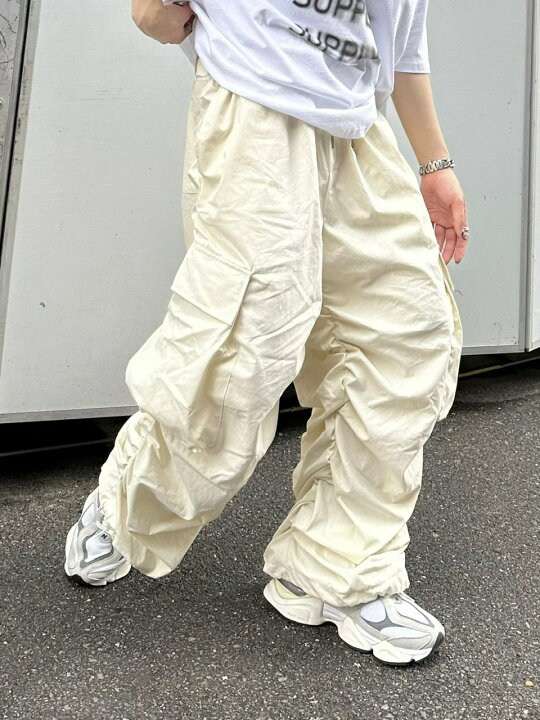 楽天市場】正規品 【 Chikashitsu + oversized gather cargo pants 