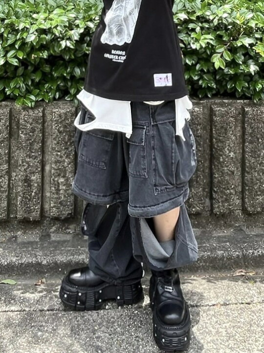 楽天市場】正規品【 XU 2way denim wide cargo pants (2color 