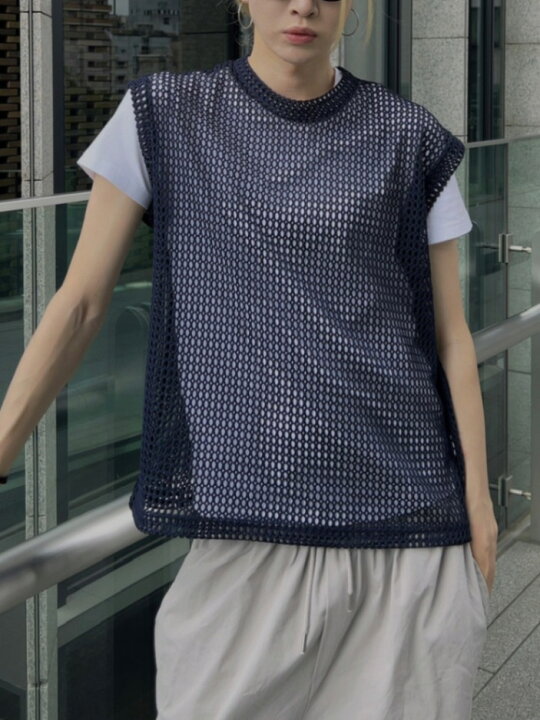 楽天市場】正規品 【 Chikashitsu + net knit vest (3color 