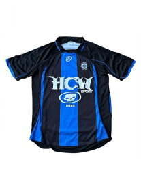 正規品【 HEAVEN CAN WAIT HCW SPORT FOOTBALL SHIRT 】 ヘブンキャンウェイト ヘヴンキャンウェイト トップス シャツ フットボールシャツ 半袖 半袖トップス プリント ストライプ Pressing pressing プレッシング プレッシングウェブショップ