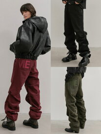 正規品【 ESC STUDIO MESC wrinkled pants 】 イーエスシースタディオ ボトムス ボトム パンツ デニム デニムパンツ ジーパン カラーデニム ロゴ ワンポイント ワンポイントロゴ Pressing pressing プレッシング プレッシングウェブショップ