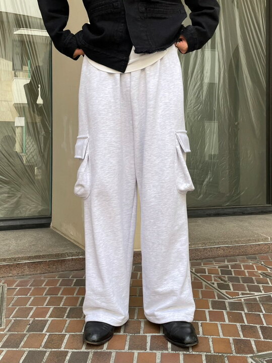 楽天市場】正規品【 Chikashitsu + set up wide cargo sweat pants 
