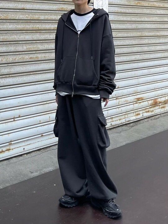 楽天市場】正規品【 Chikashitsu + set up wide cargo sweat pants 