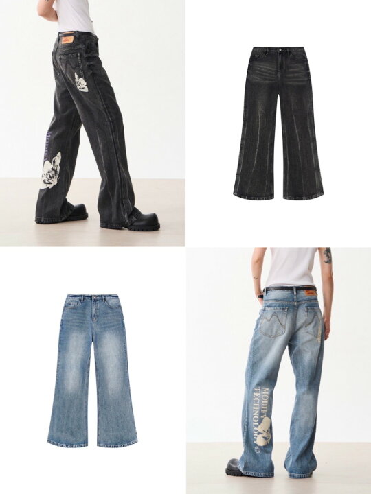 楽天市場】正規品 【 MODITEC M butterfly flared jeans 