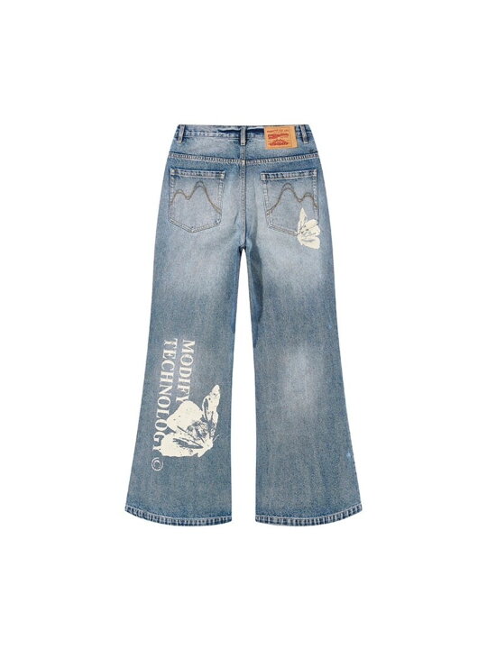 楽天市場】正規品 【 MODITEC M butterfly flared jeans 