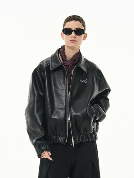 楽天市場】正規品 【 MODITEC Embroidered locomotive leather jacket  