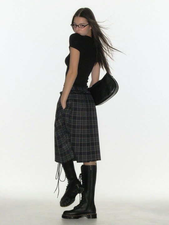 楽天市場】正規品【 CRANK CHECK FRILL PLEATS MIDI SKIRT 】 クランク 