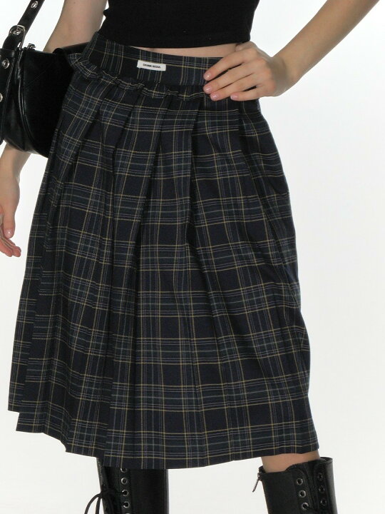 楽天市場】正規品【 CRANK CHECK FRILL PLEATS MIDI SKIRT 】 クランク 