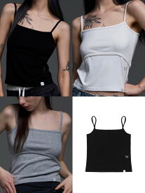 正規品 【NASTY FANCY CLUB SLOP SLEEVELESS 】 ナスティファンシィクラブ スリーブレス キャミソール 袖なしトップス レイヤード 重ね着 クロップ丈 クロップド ミニ丈 ブランドロゴ ロゴ刺繍 Pressing pressing プレッシング プレッシングウェブショップ vandy the pink